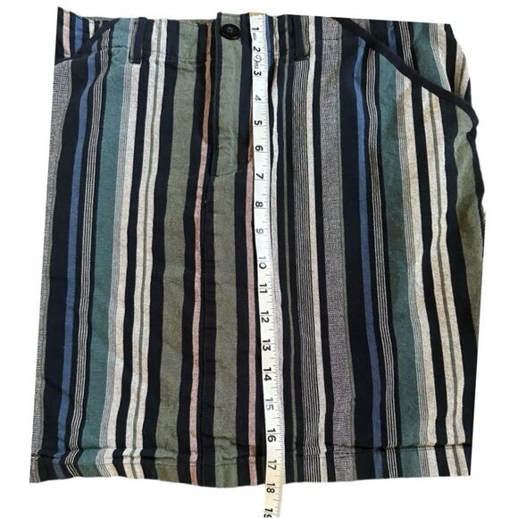 Christopher & Banks Skort Sz 12 Blue Stripe Back Elastic Waist button/zipper - Picture 5 of 8